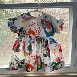 Disney Mickey & Friends Custom Made Sheet Toddler Dress | Upcycled Ruffle 5T